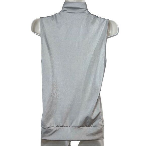 Kelle Metallic Silver Vest Dance Costume Size L Unisex Child Zip Up Kids Youth - Picture 6 of 9